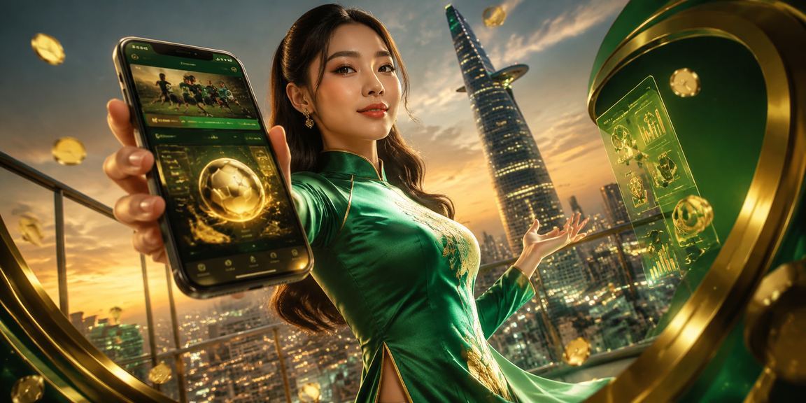 Bối cảnh Thành phố Hồ Chí Minh với áo dài và nội dung thanh toán trực tuyến