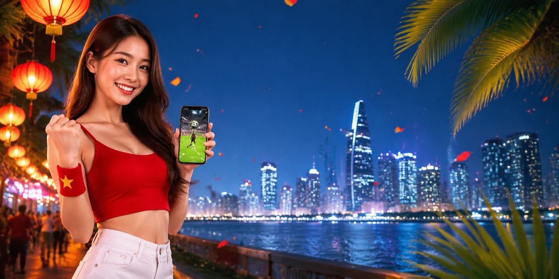 Chợ đêm Thành phố Hồ Chí Minh với điện thoại mở nội dung giải trí trực tuyến