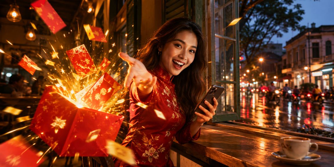 Bao lì xì tại quán cà phê TP Hồ Chí Minh gợi hoạt động Tết High Roller